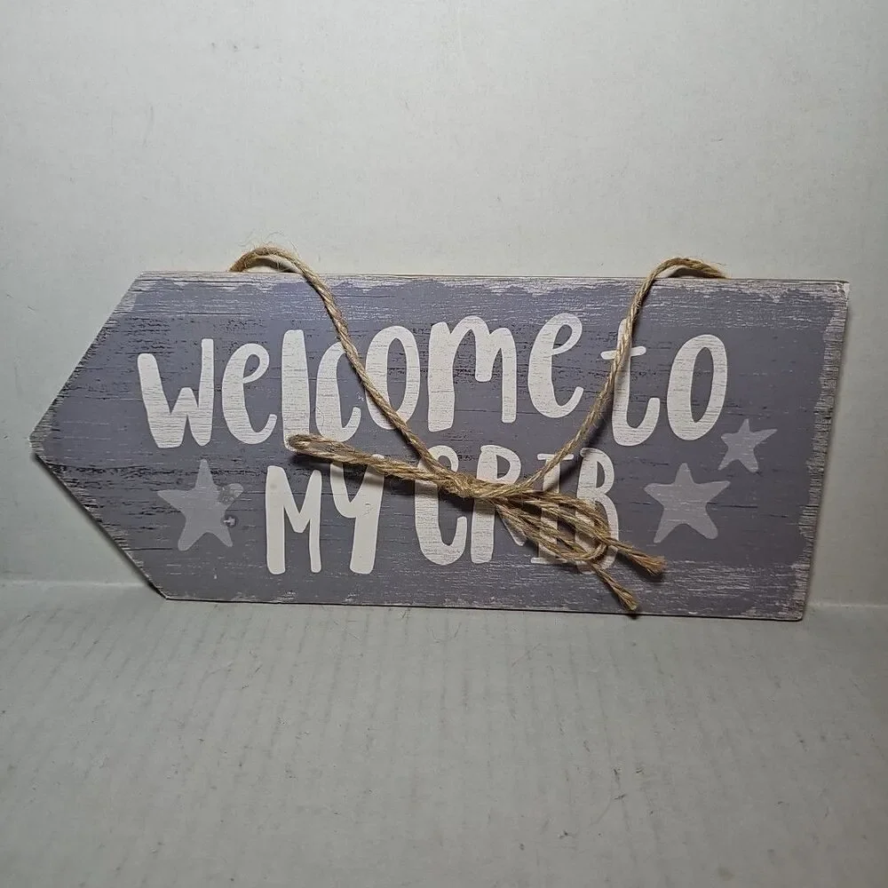 Hobby Lobby Welcome To My Crib Rope Hanging Kid Room Sign